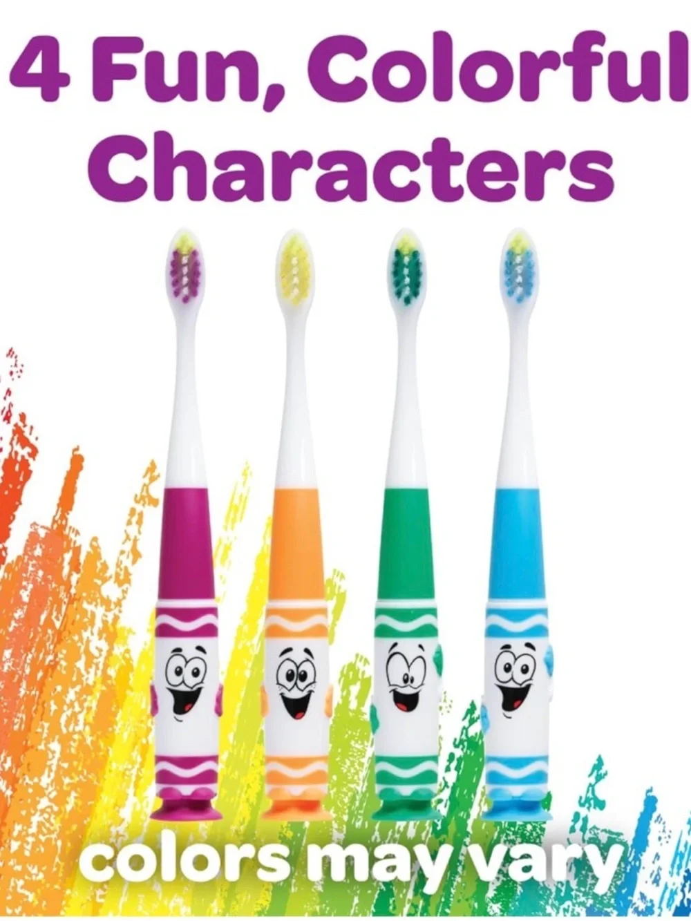 Crayola Kids Toothbrush with Suction Cup - Set of 4